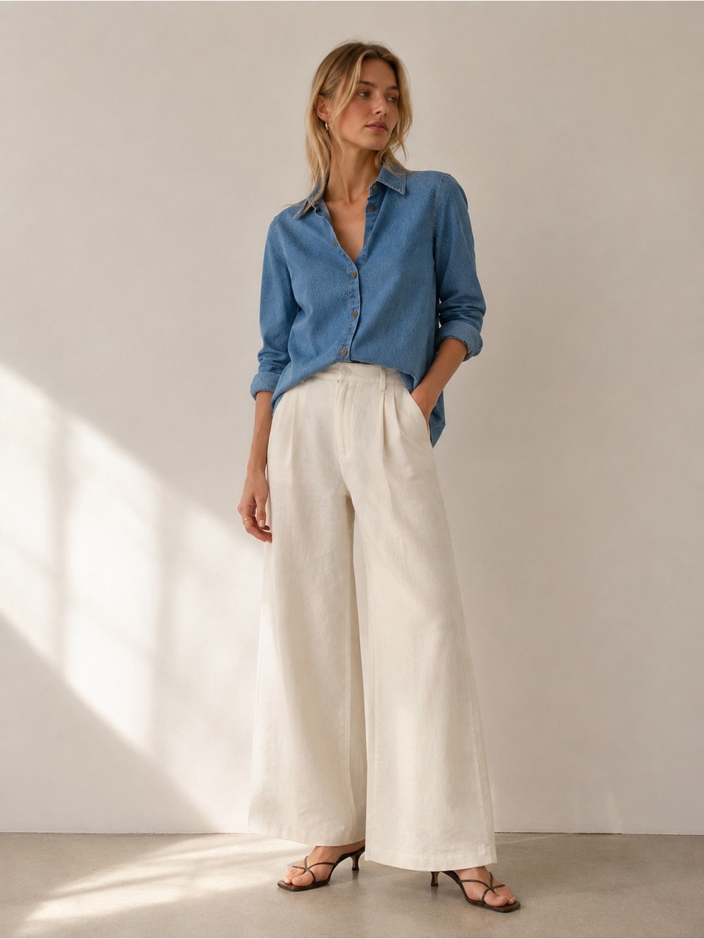 BR Denim Light Wash Denim Shirt